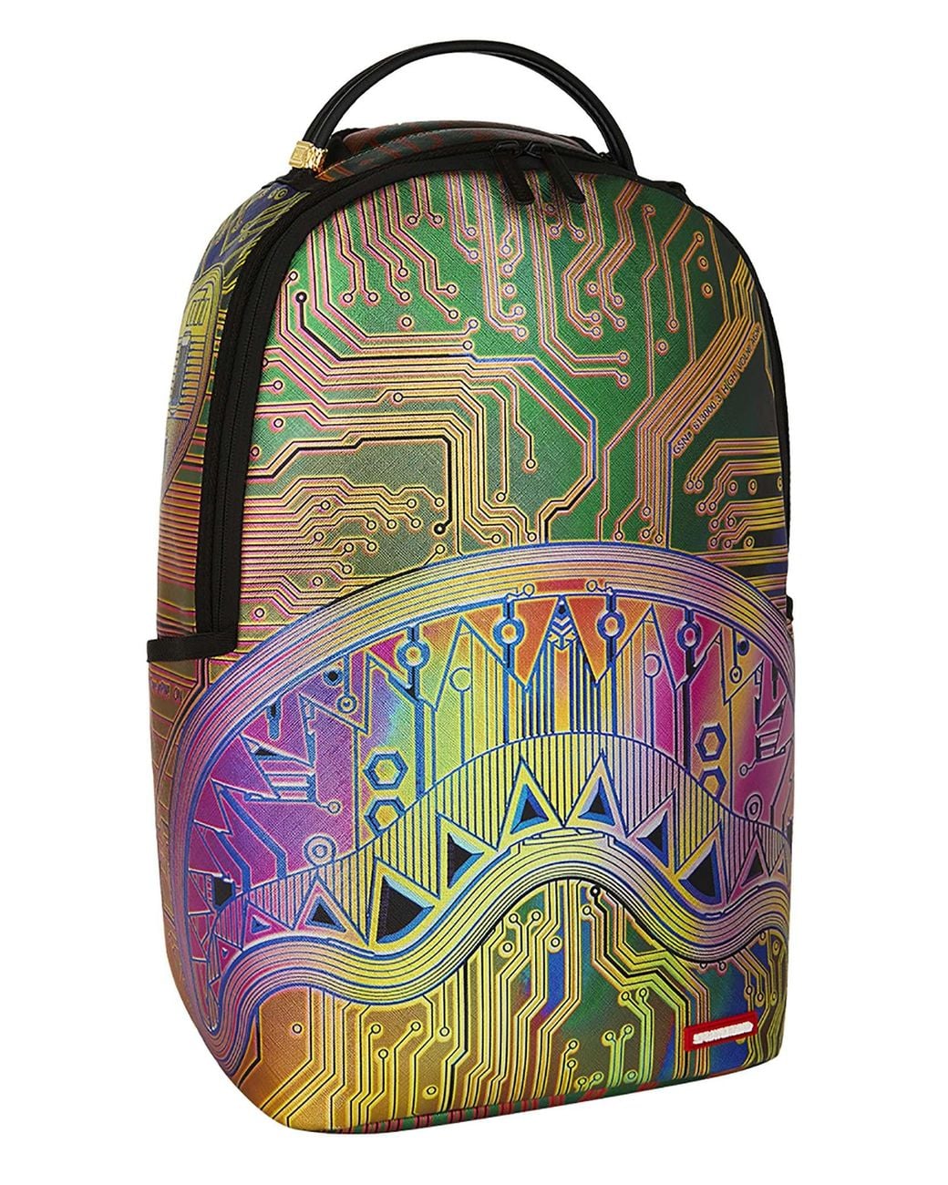 Sprayground Green 20l Circuit Board Shark Backpack for men