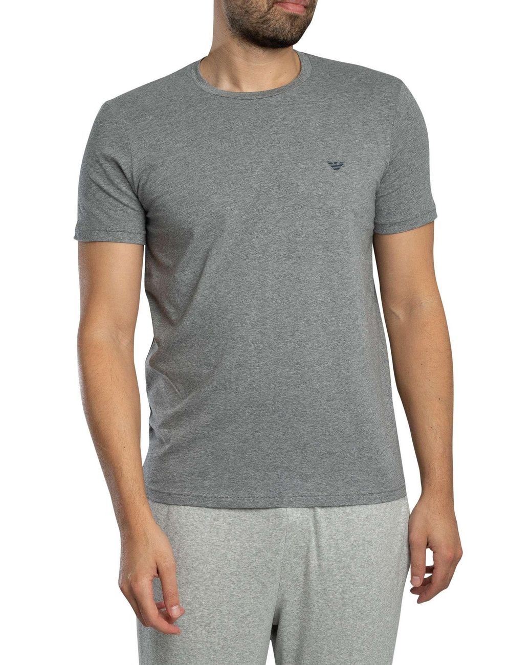 Emporio Armani Gray 2 Pack Lounge Crew T-Shirt for men
