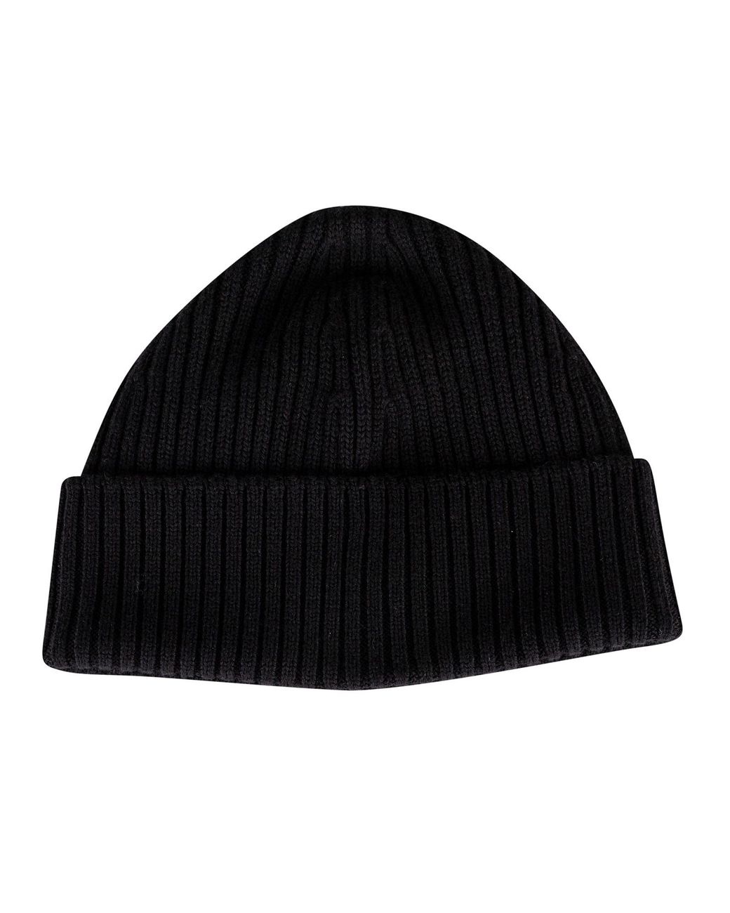 Lacoste Black Ribbed Embroidered Logo Beanie for men