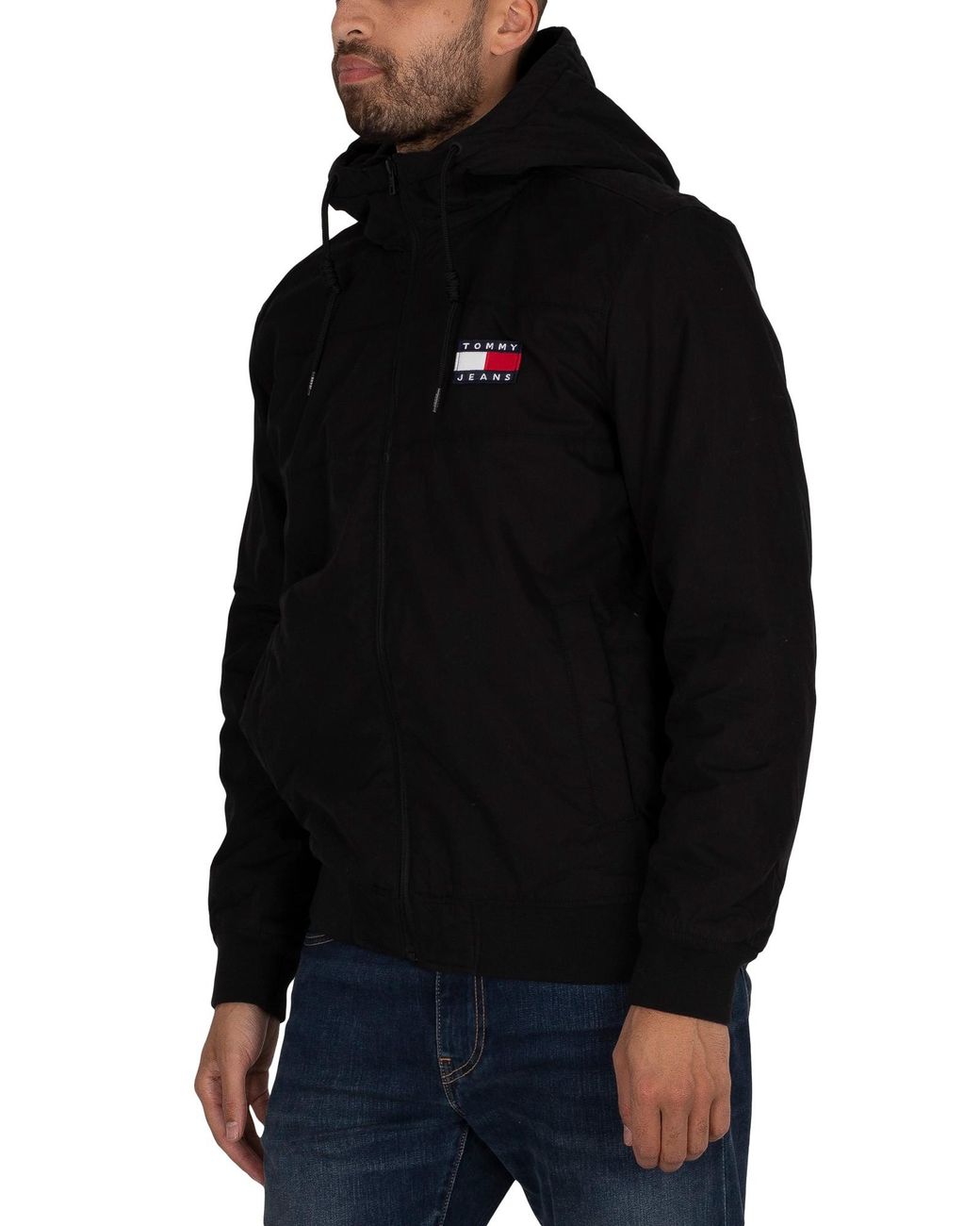 Tommy Hilfiger Fleece Lined Shell Jacket in Black for Men | Lyst