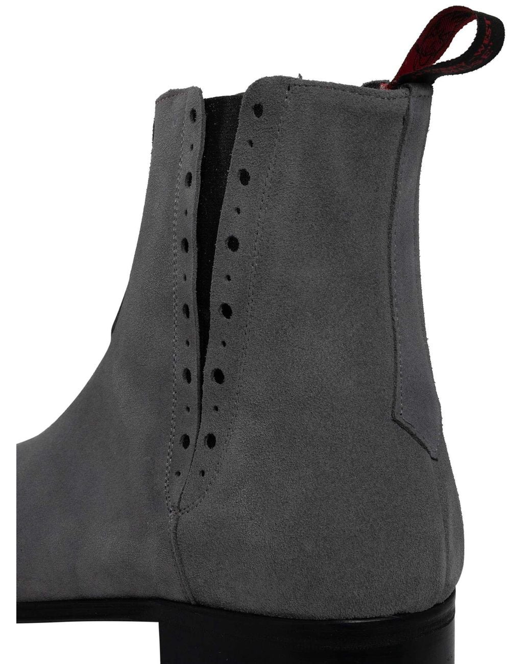Jeffery West Gray Suede Chelsea Boots for men