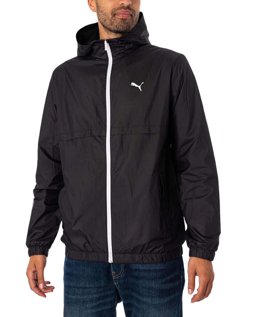 PUMA Blue Solid Windbreaker Jacket for men