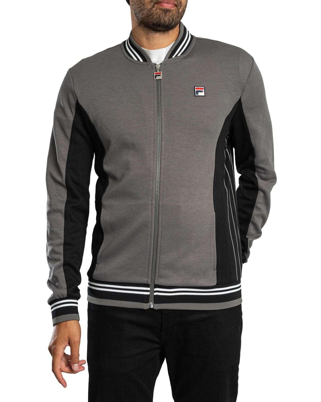 Fila Gray Settanta Baseball Track Jacket for men