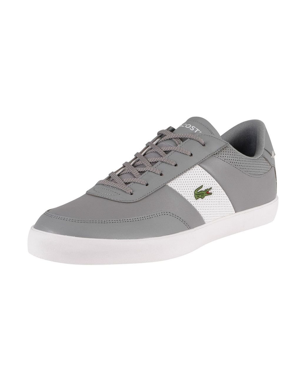 Lacoste Court Master 0120 1 Cma Leather Trainers in Grey/White (Gray ...