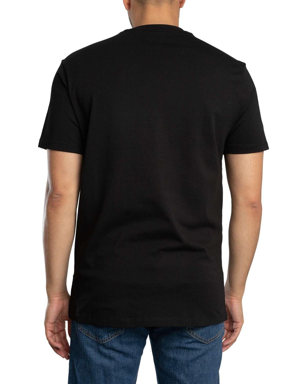 ARMANI EXCHANGE Black Brand Chest T-shirt for men
