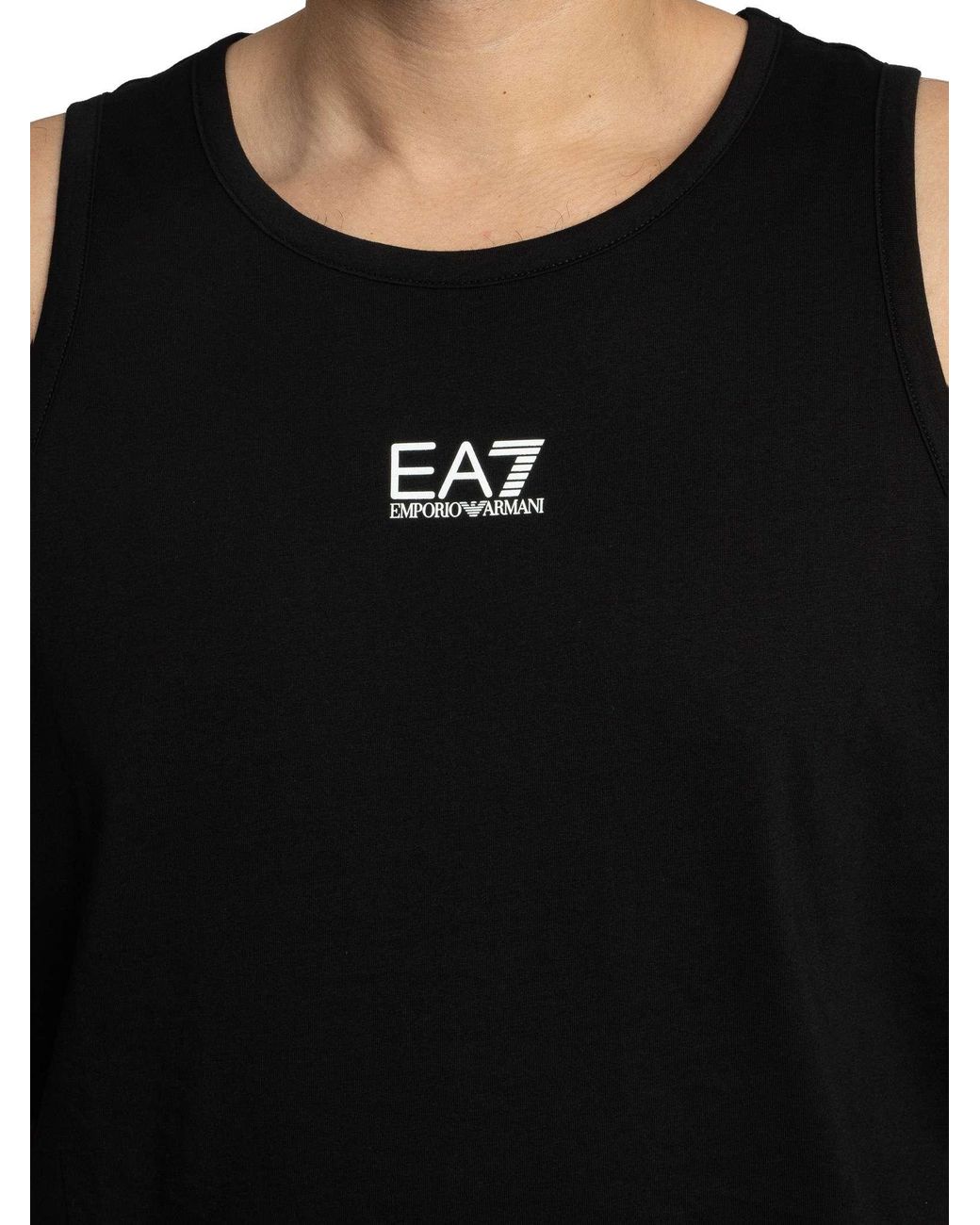 EA7 Black Logo Slim Vest for men