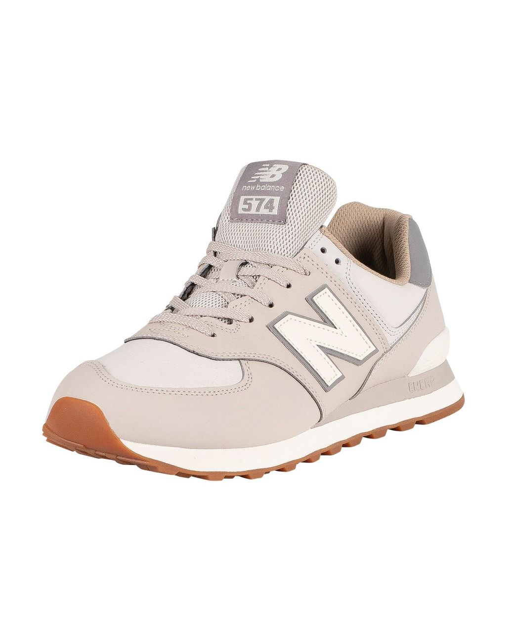 New Balance 574 Vegan Leather Trainers in White for Men Lyst