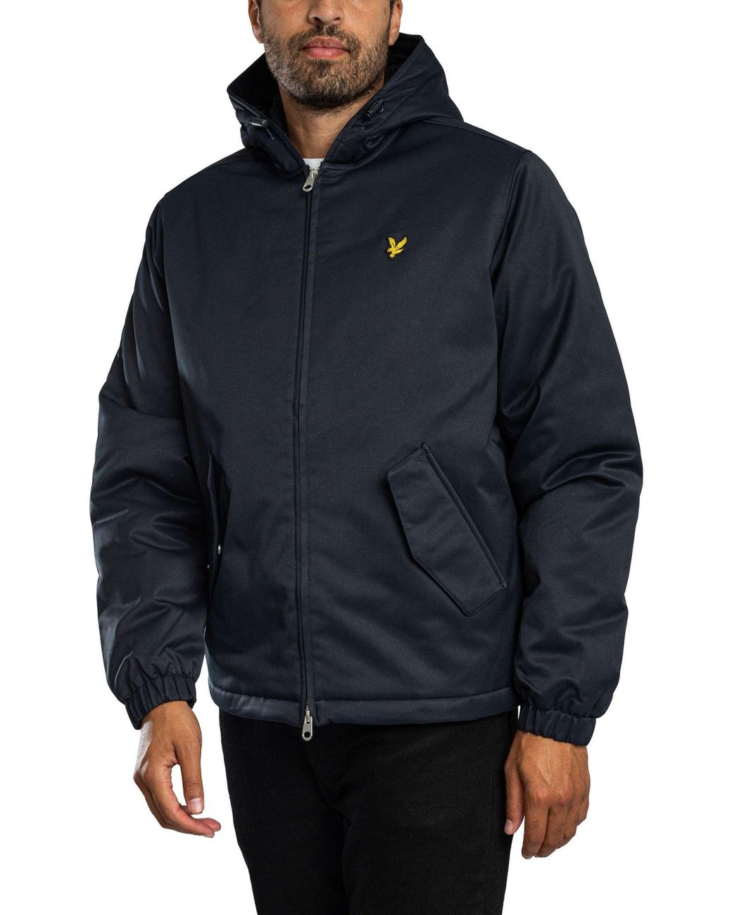 Lyle & Scott Blue Padded Hooded Zip Through Jacket for men