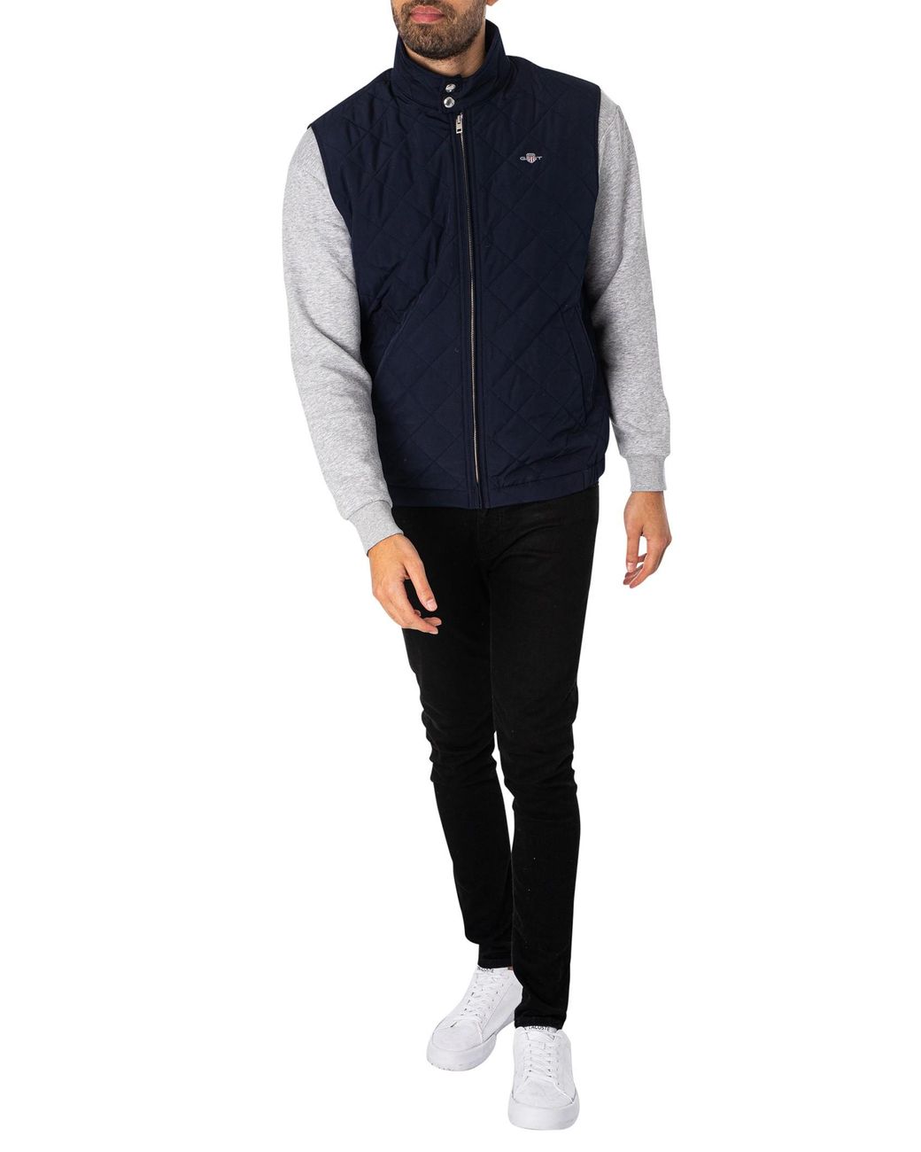 Gant Blue Quilted Windcheater Gilet for men