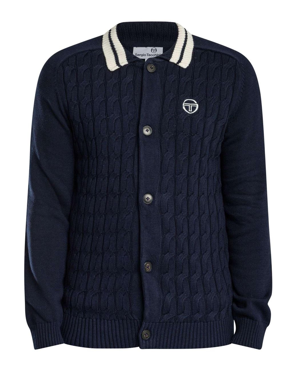 Sergio Tacchini Blue Brutta Knitted Cardigan for men