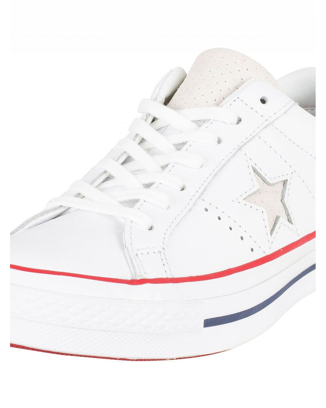 Converse White/gym Red/white One Star Ox Leather Trainers for Men | Lyst