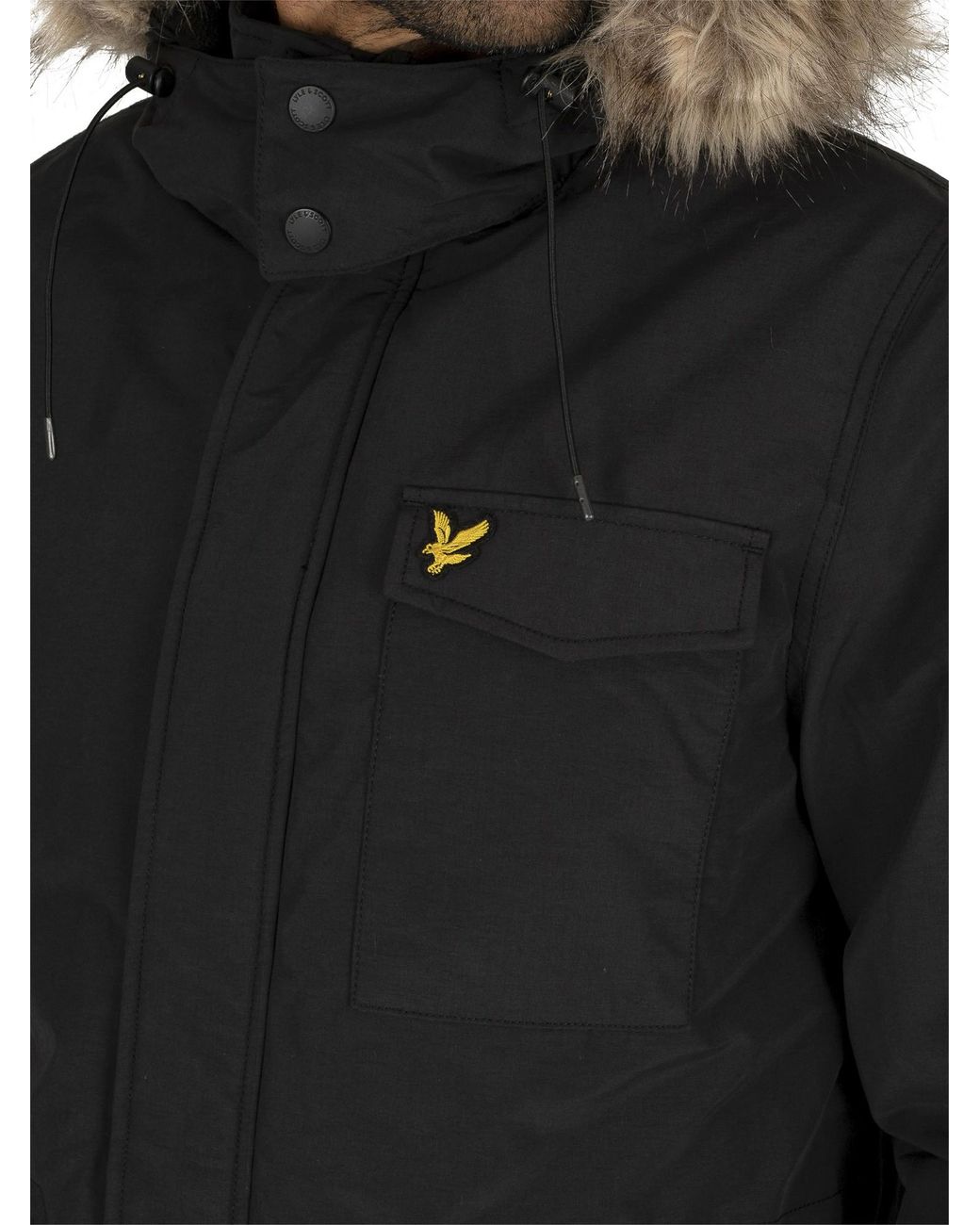 Lyle & Scott Winter Weight Microfleece Parka Jacket in Black for Men | Lyst  UK