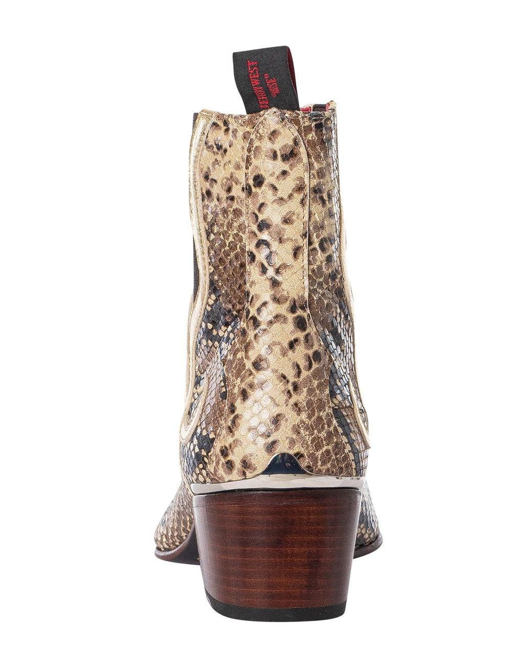 Jeffery West Brown Print Snake Chelsea Boots for men