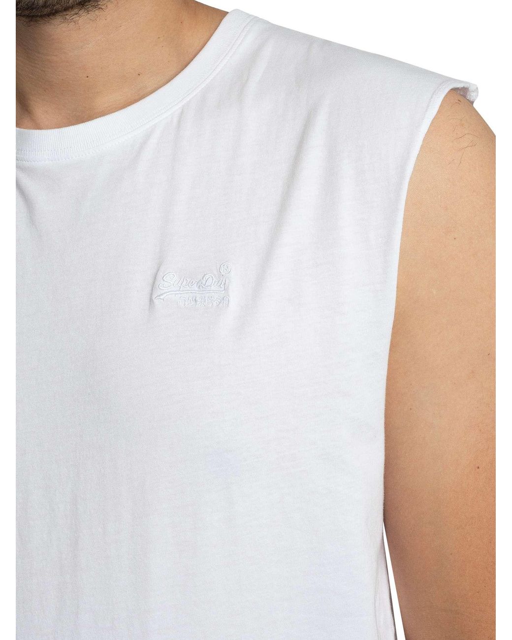 Superdry White Essential Logo Tank Top for men