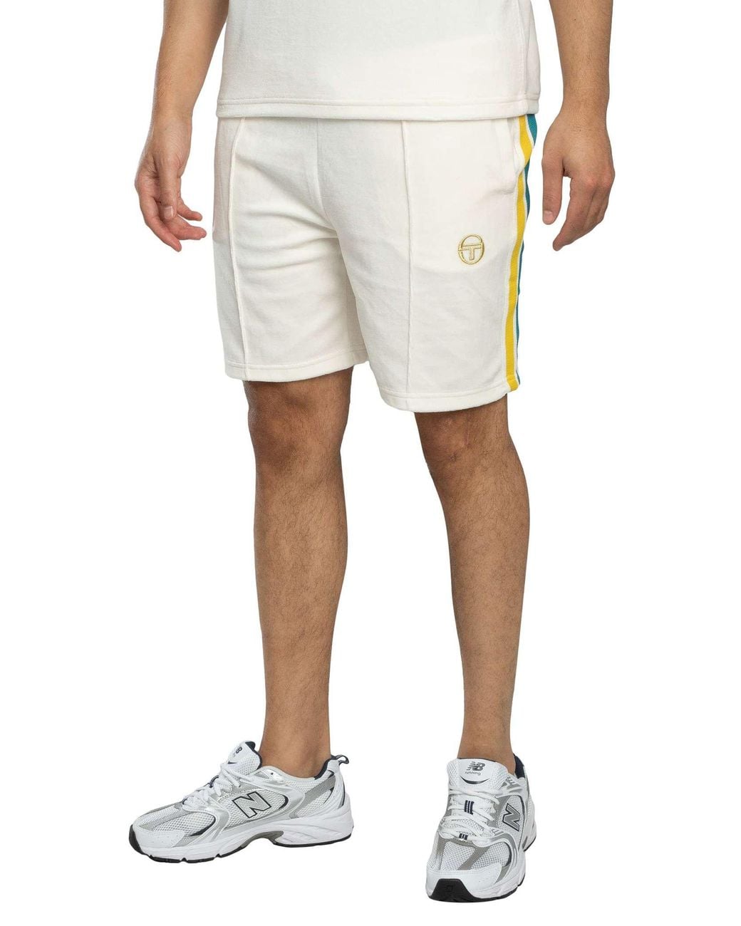 Sergio Tacchini White Monte Velour Sweat Shorts for men