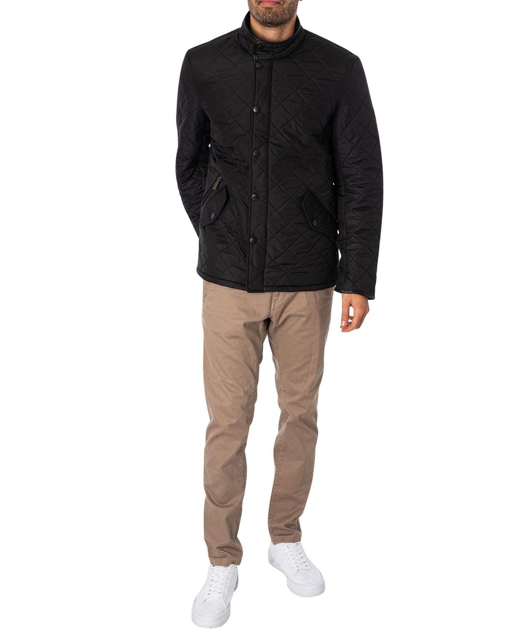 Barbour Black Powell Quilted Jacket for men
