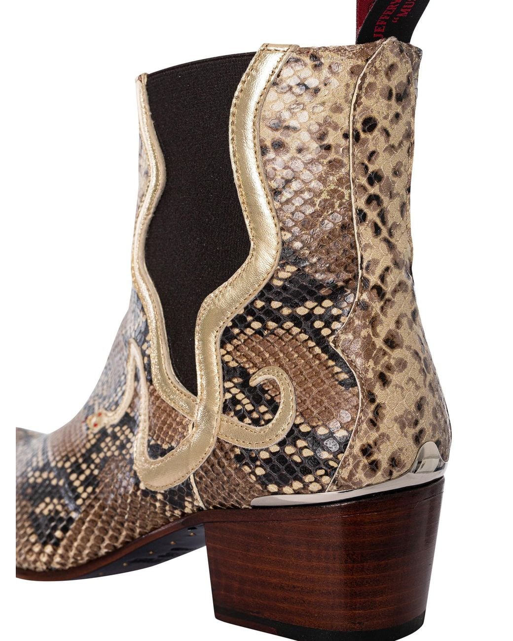 Jeffery West Brown Print Snake Chelsea Boots for men