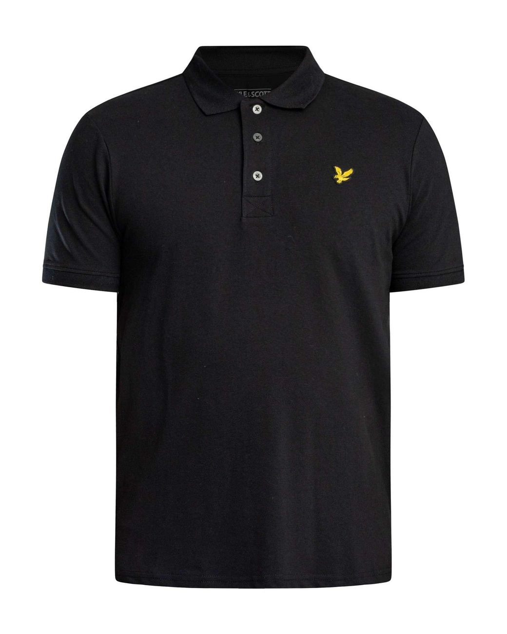 Lyle & Scott Black Plain Polo Shirt for men