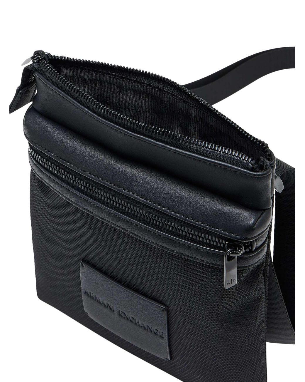 ARMANI EXCHANGE Black Box Logo Crossbody Bag for men
