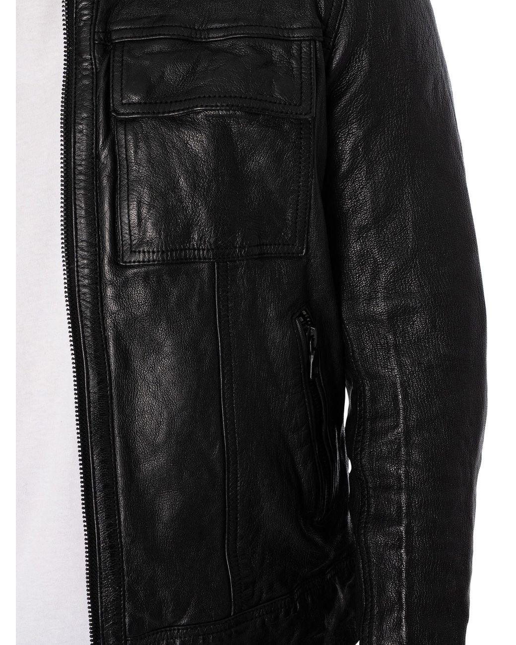 ジャケット・アウター Superdry Men's Seventies Leather Jacket mens Seventies Leather Jacket in Black | Superdry US