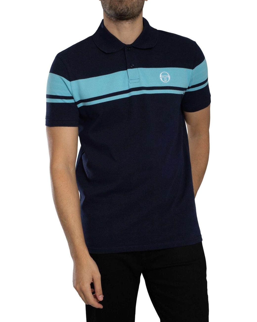 Sergio Tacchini Black Young Line Polo Shirt for men
