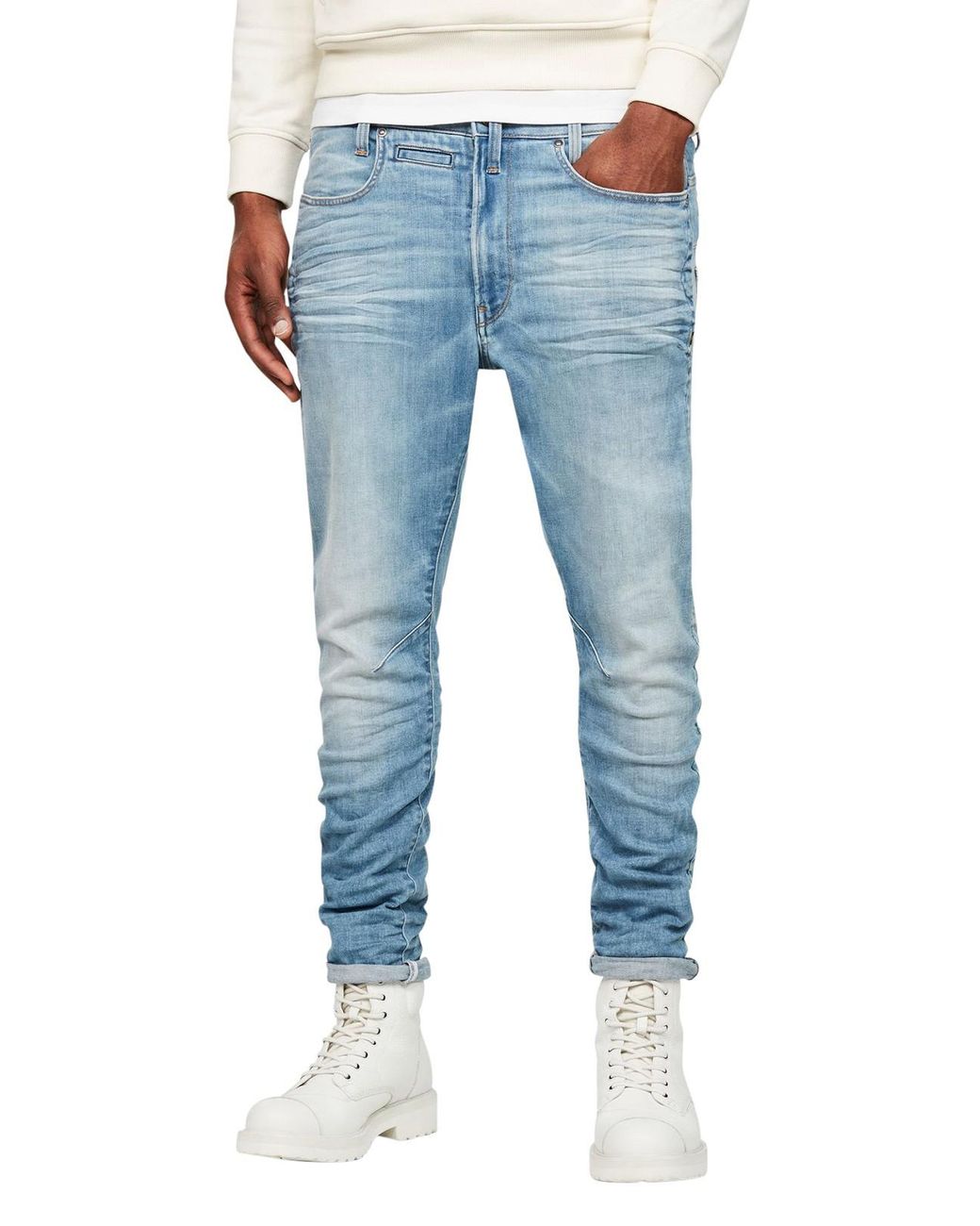 G-Star RAW Light Indigo Aged D- Staq 3d Super Slim Jeans in Blue for Men |  Lyst Australia
