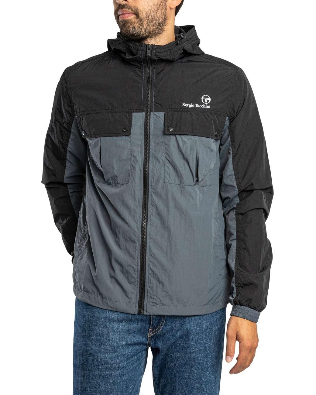 Sergio Tacchini Gray Alba Hooded Jacket for men