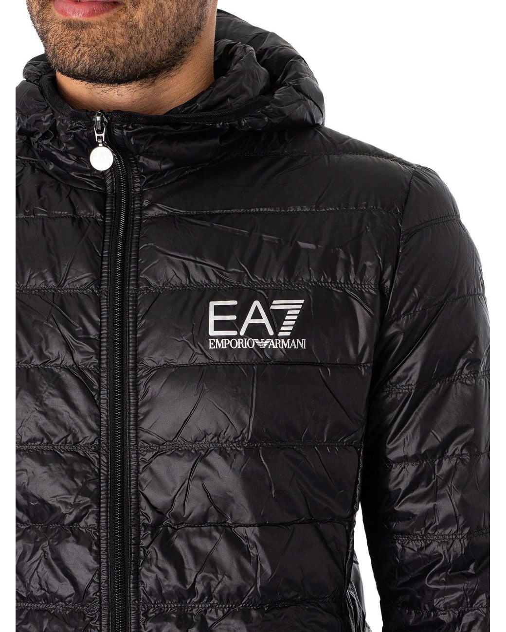 EA7 Black Down Jacket for men