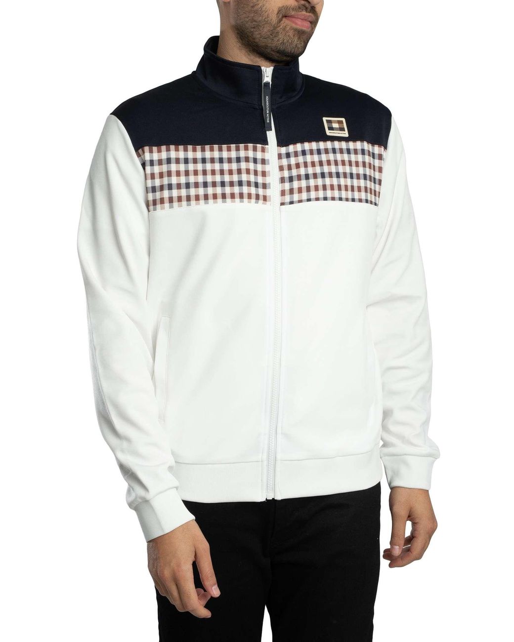 Aquascutum White Stripes Track Jacket for men