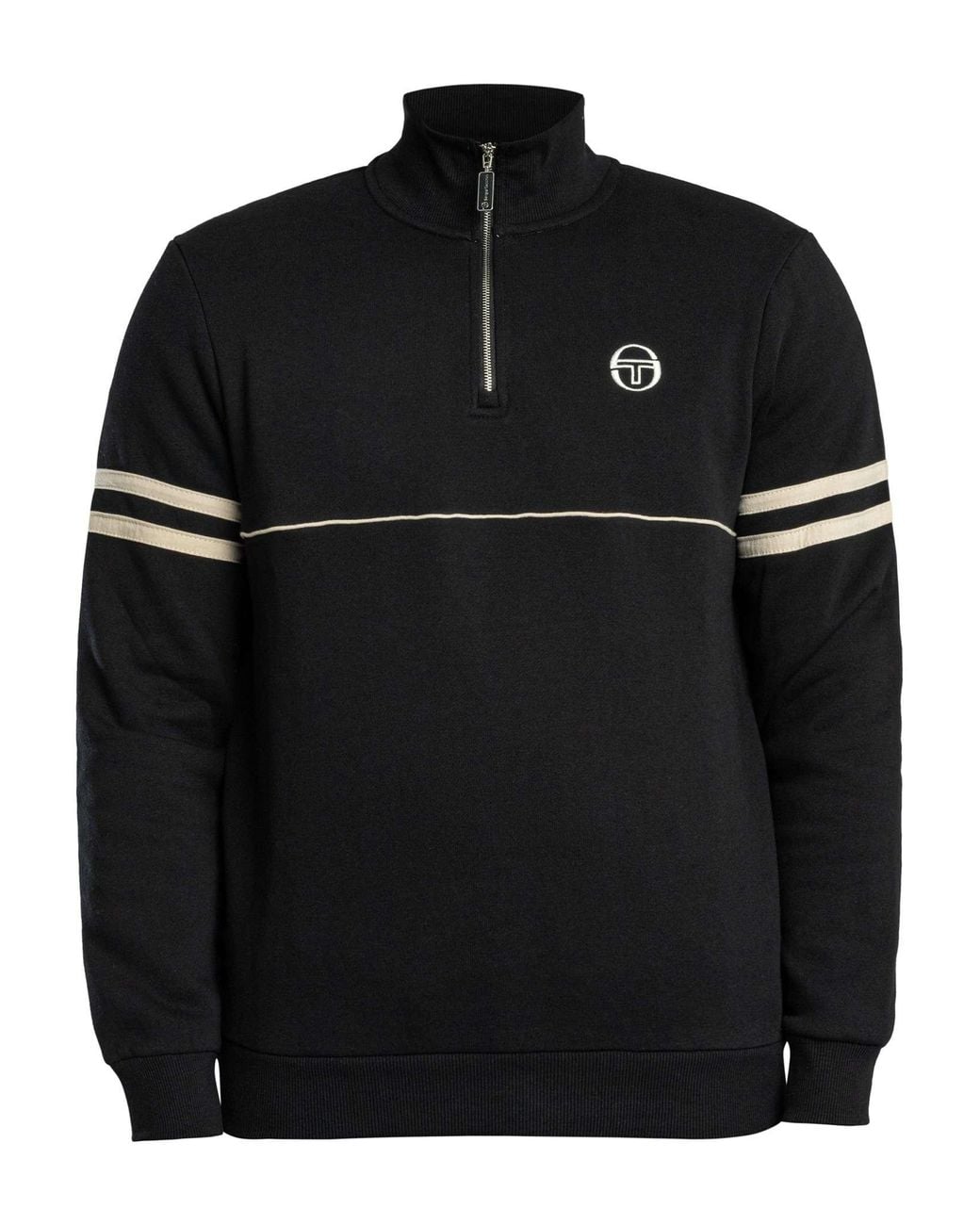 Sergio Tacchini Black Orion 1/4 Zip Sweatshirt for men