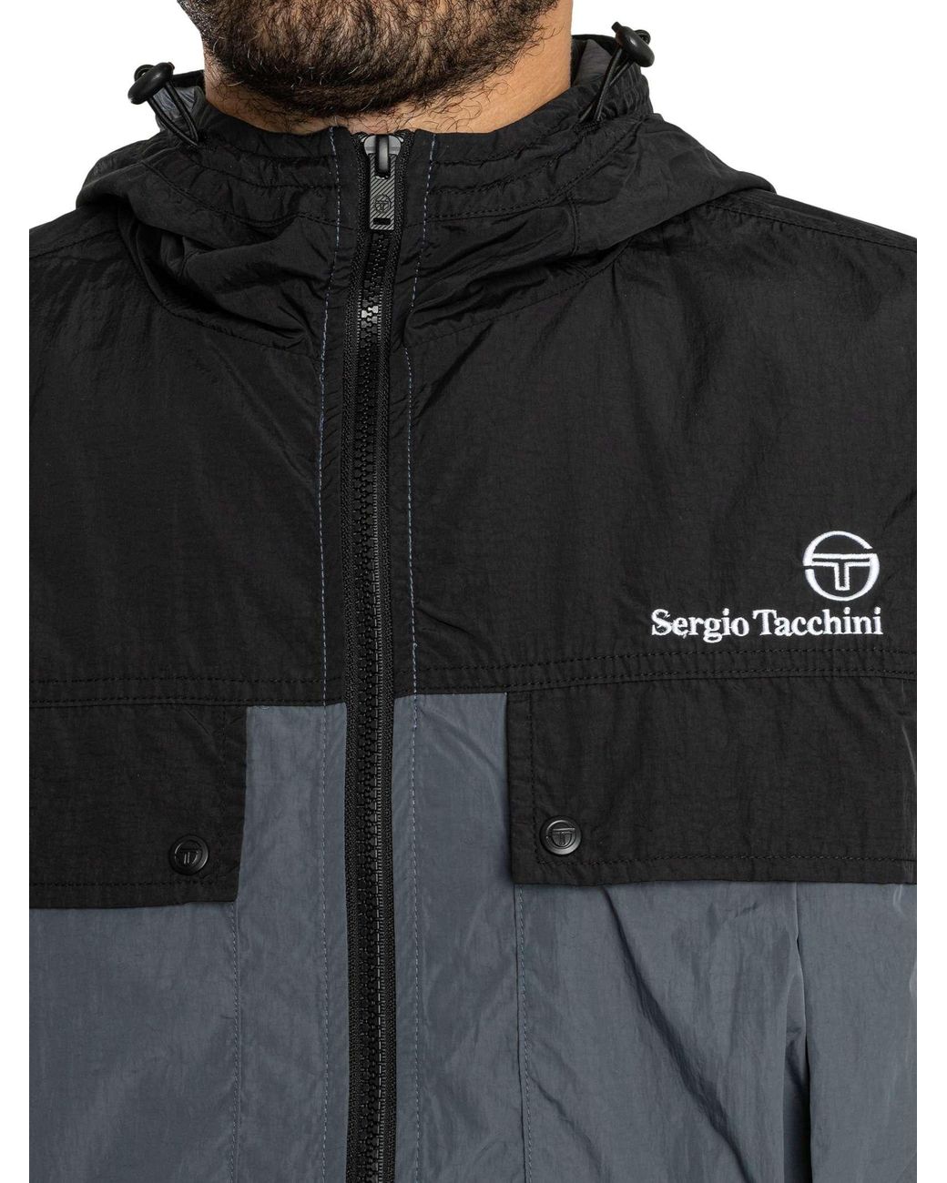 Sergio Tacchini Gray Alba Hooded Jacket for men
