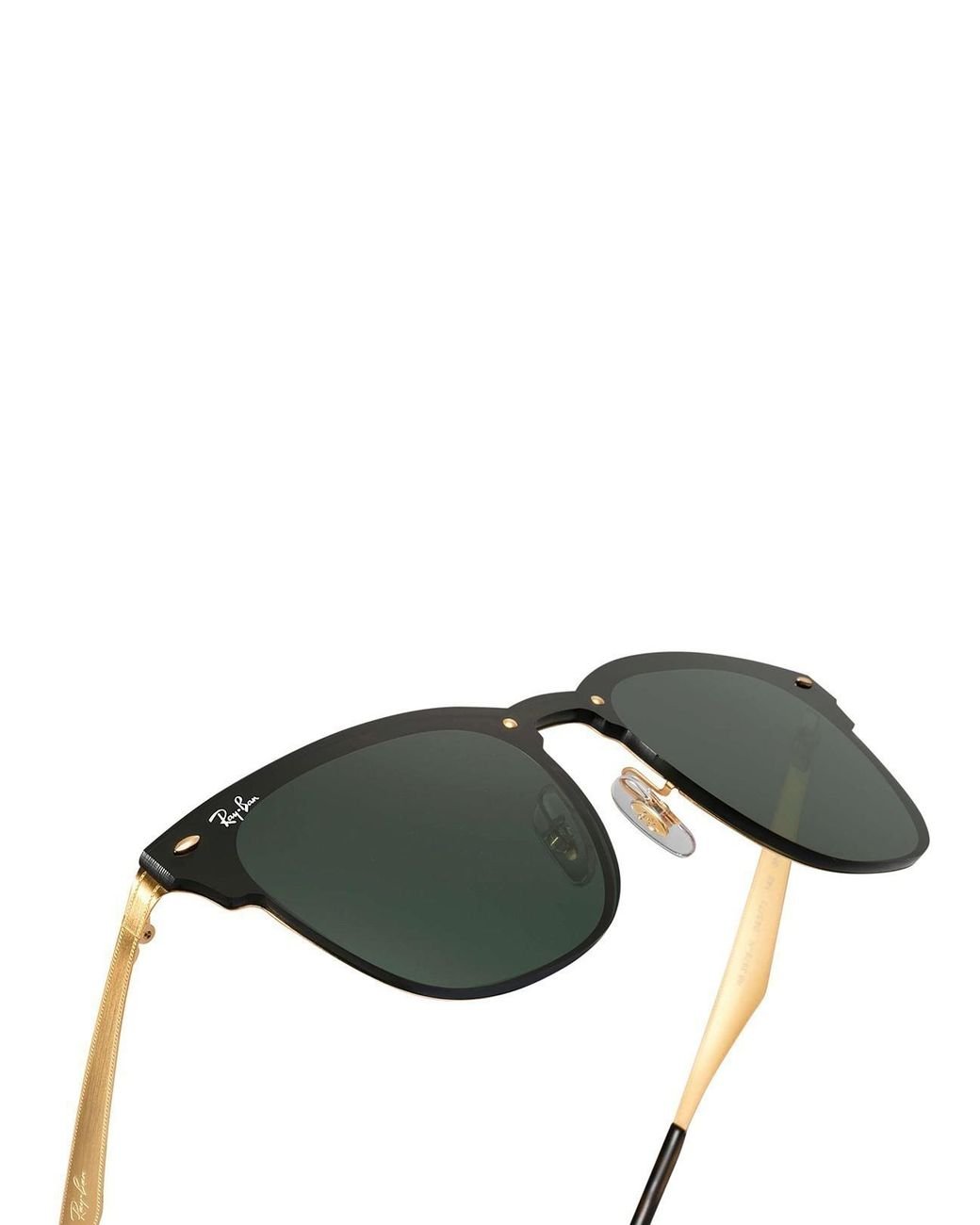Ray-Ban Black/gold Blaze Clubmaster Steel Sunglasses for Men | Lyst