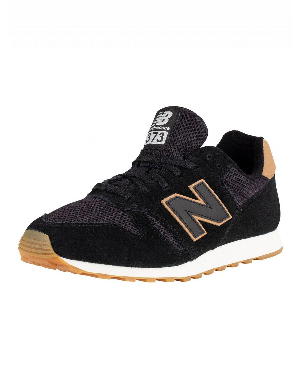 Intimate automaton Dexterity New Balance Black/tan 373 Suede Trainers for Men | Lyst