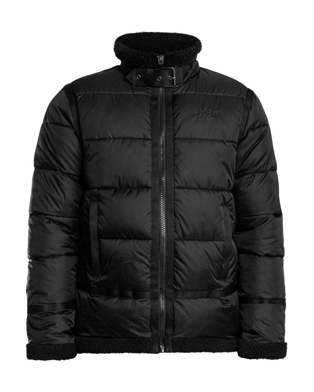 Schott Nyc Black Puffer Jacket for men