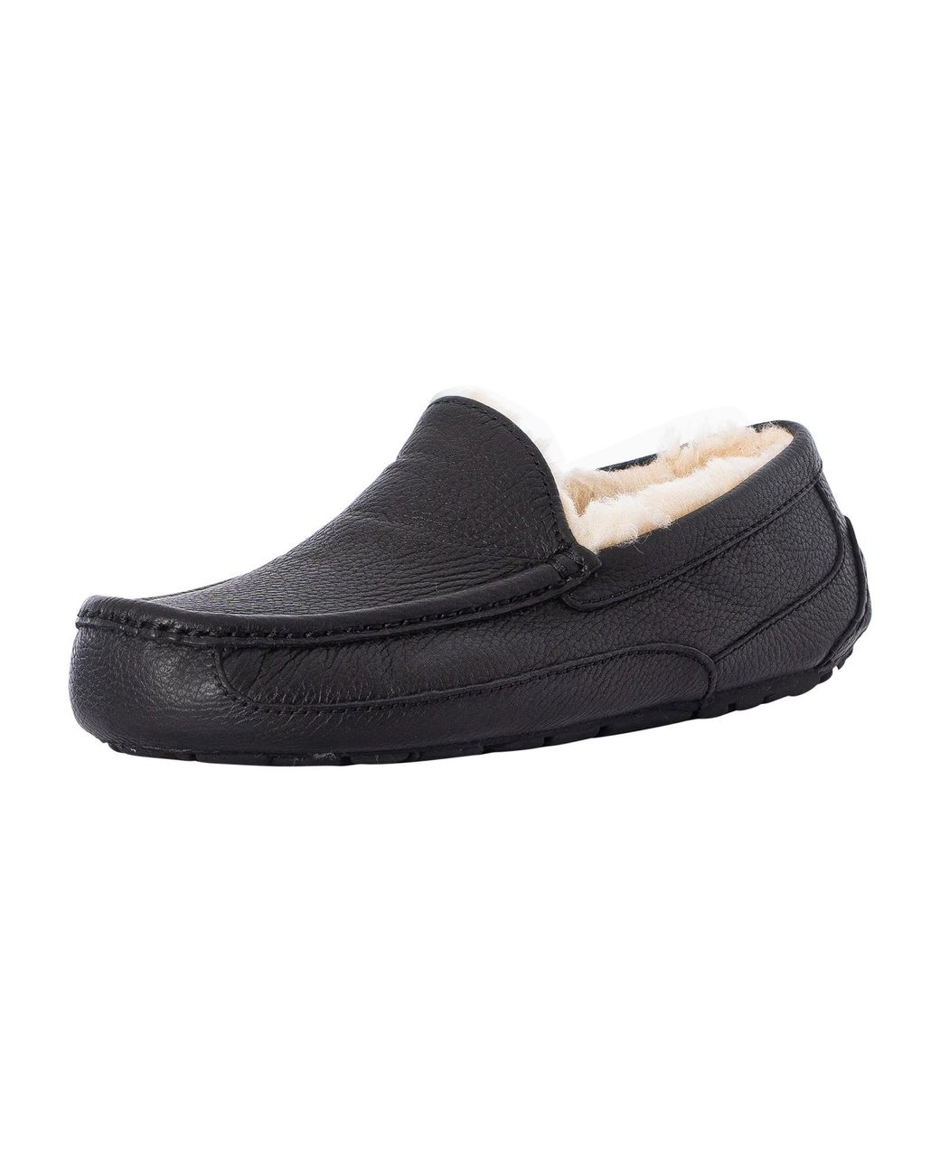 mens ugg ascot leather slippers on sale