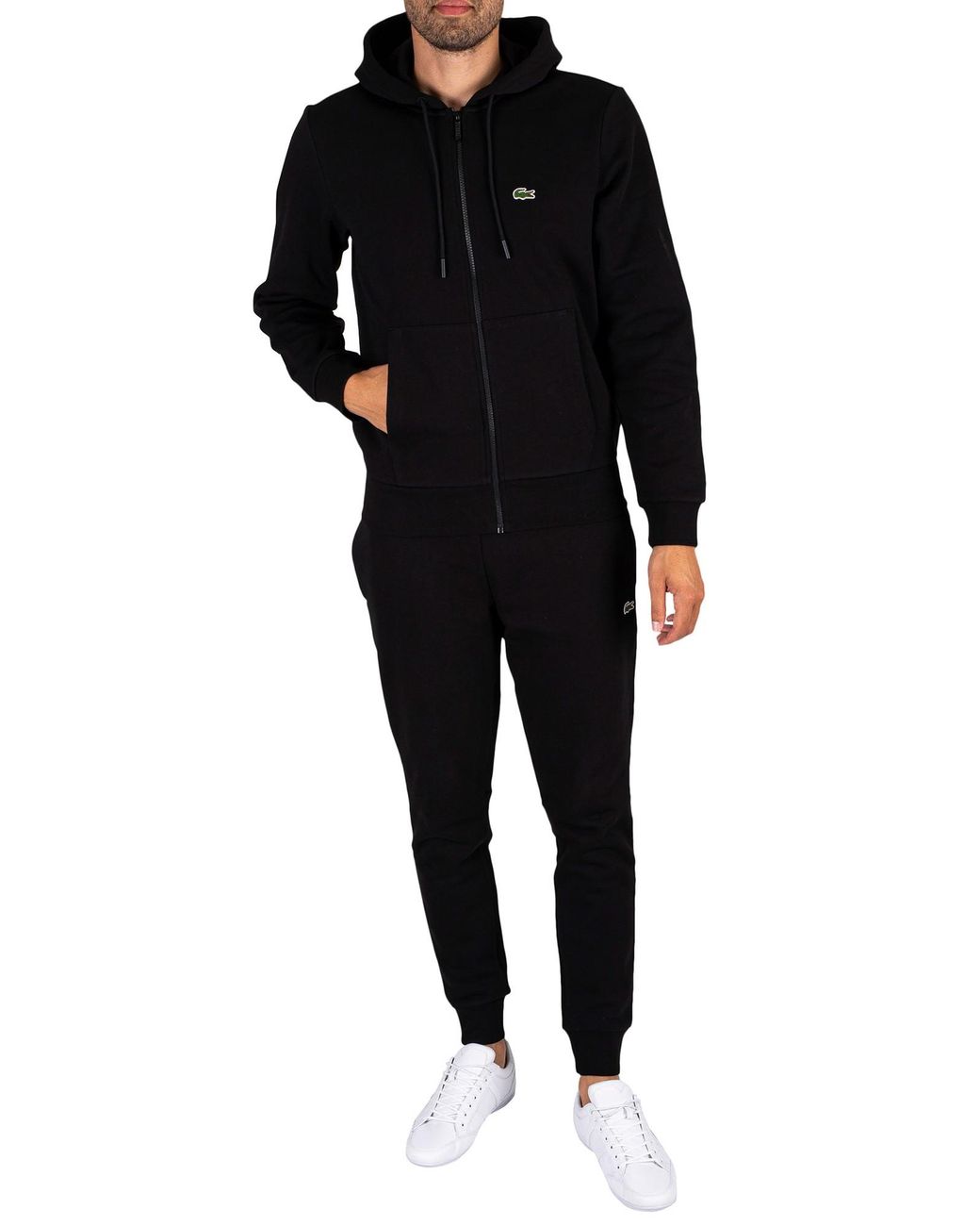 Lacoste Zip Hoodie Tracksuit in Black for Men Lyst