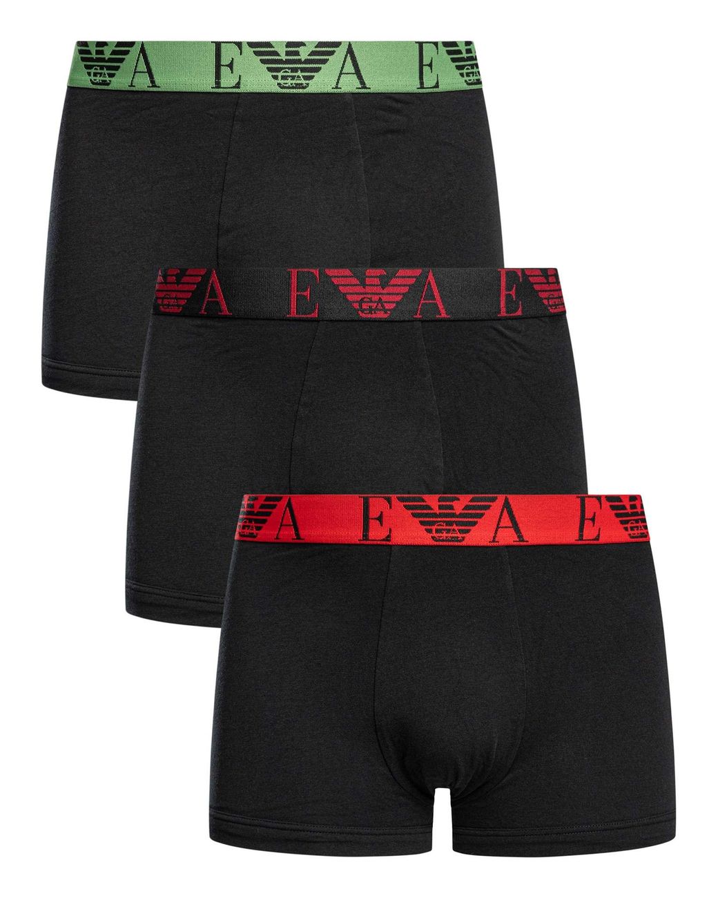 Emporio Armani Black 3 Pack Trunks for men