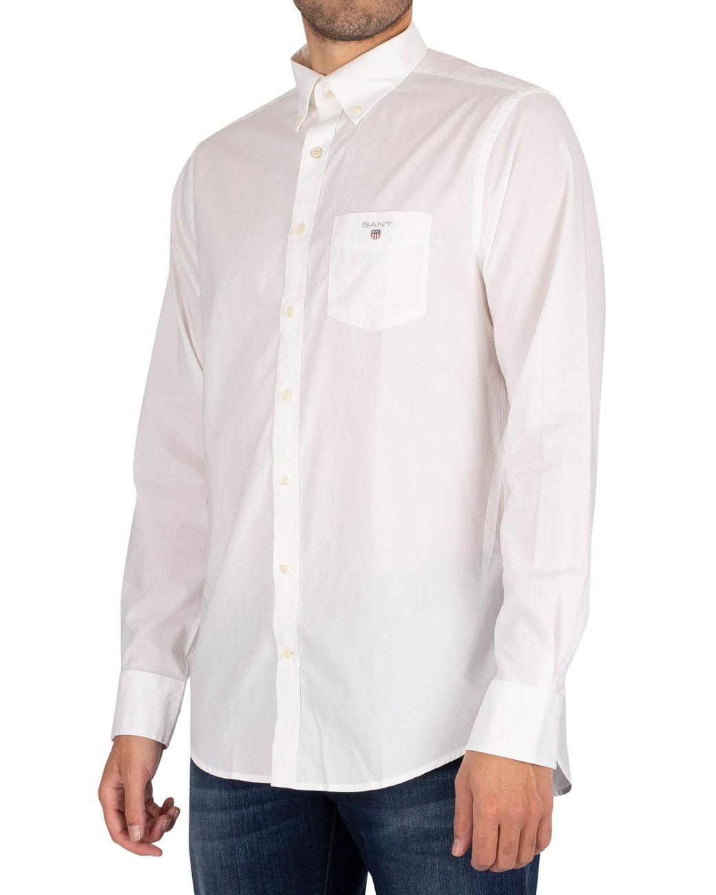 GANT The Broadcloth Regular Shirt in White for Men - Lyst