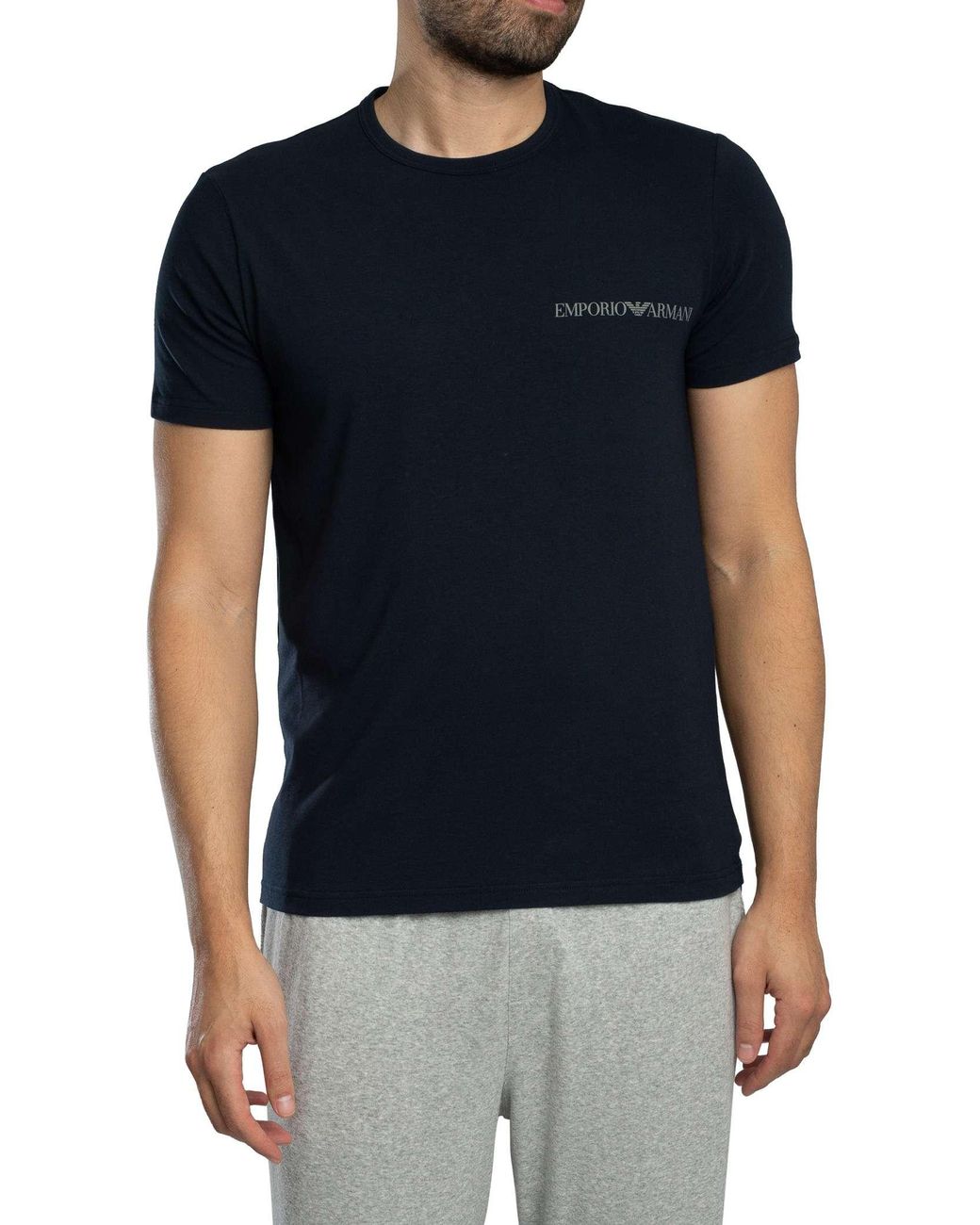 Emporio Armani Gray 2 Pack Lounge Crew T-Shirt for men