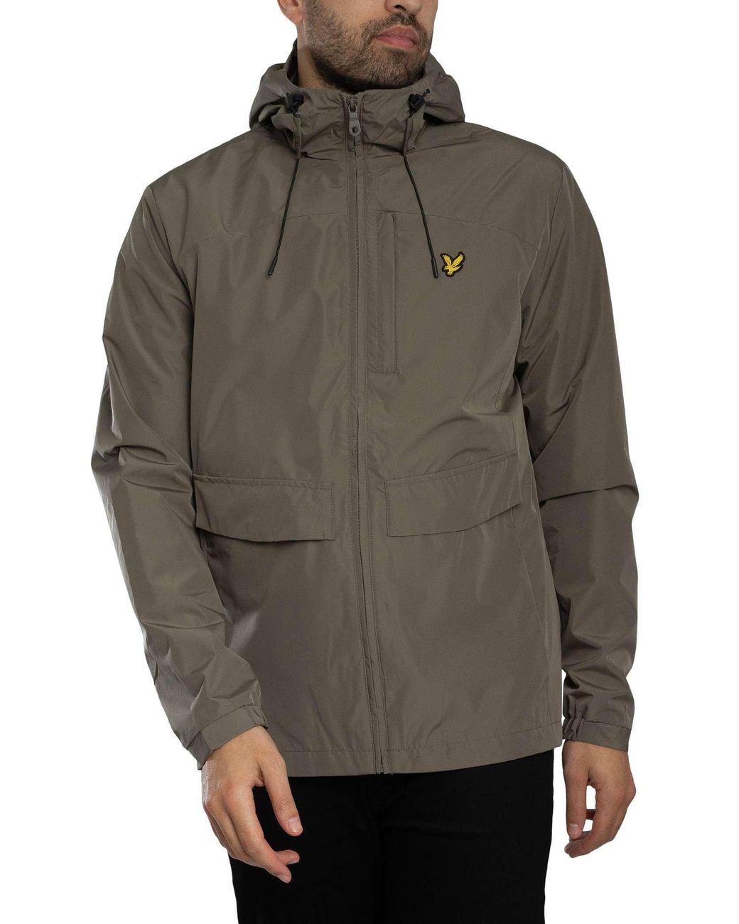 Lyle & Scott Gray Lightweight Hooded Zip Through Jacket for men