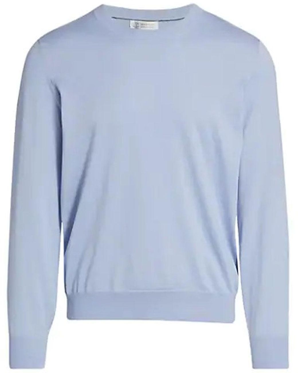 Brunello Cucinelli Cotton Light Blue Knit Sweater 56 Itl for Men - Lyst