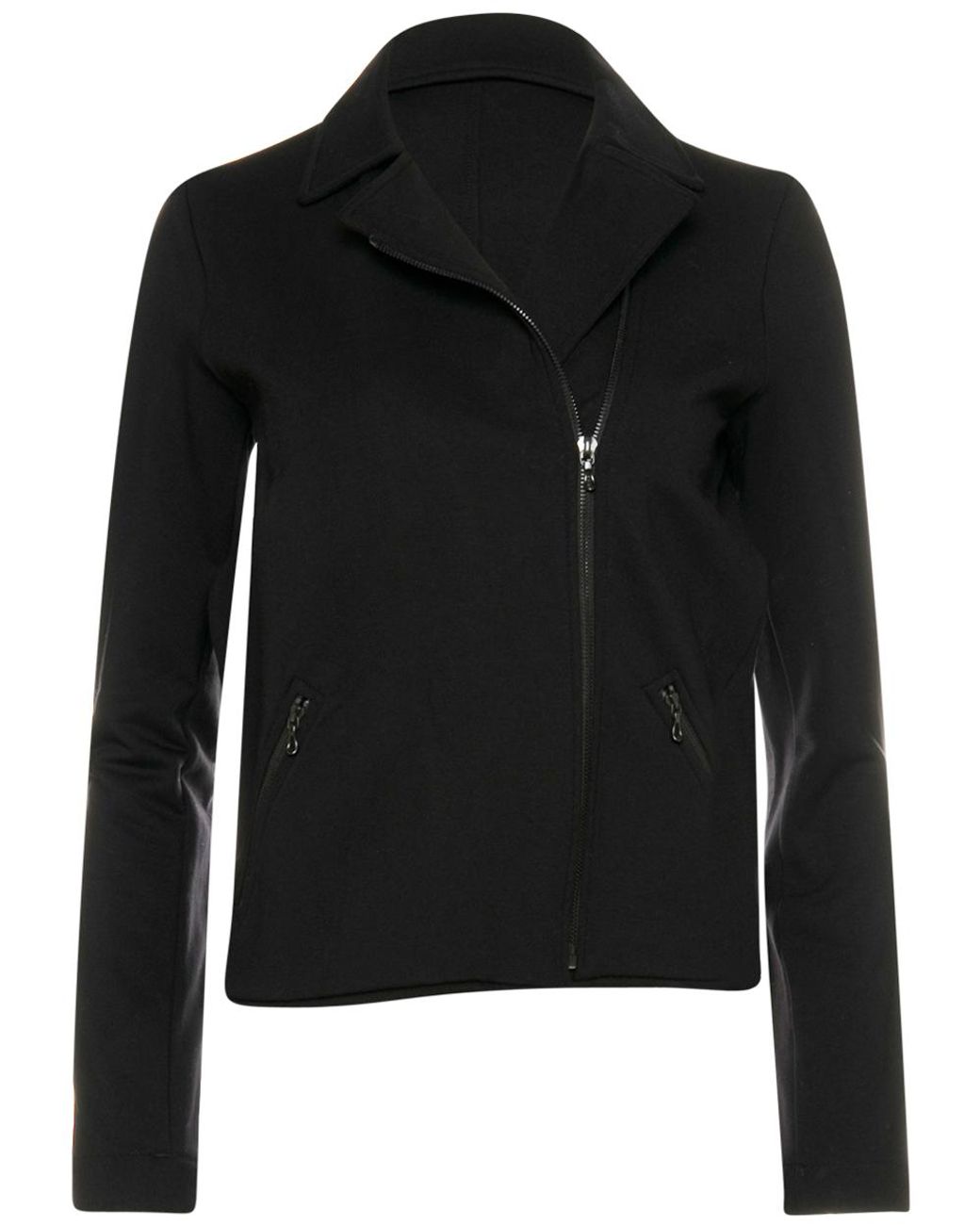 Majestic Filatures Synthetic Black French Terry Moto Jacket - Lyst