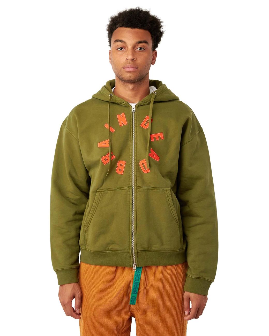 Brain Dead Collegiate Zip Up Hoodie in Green for Men | Lyst