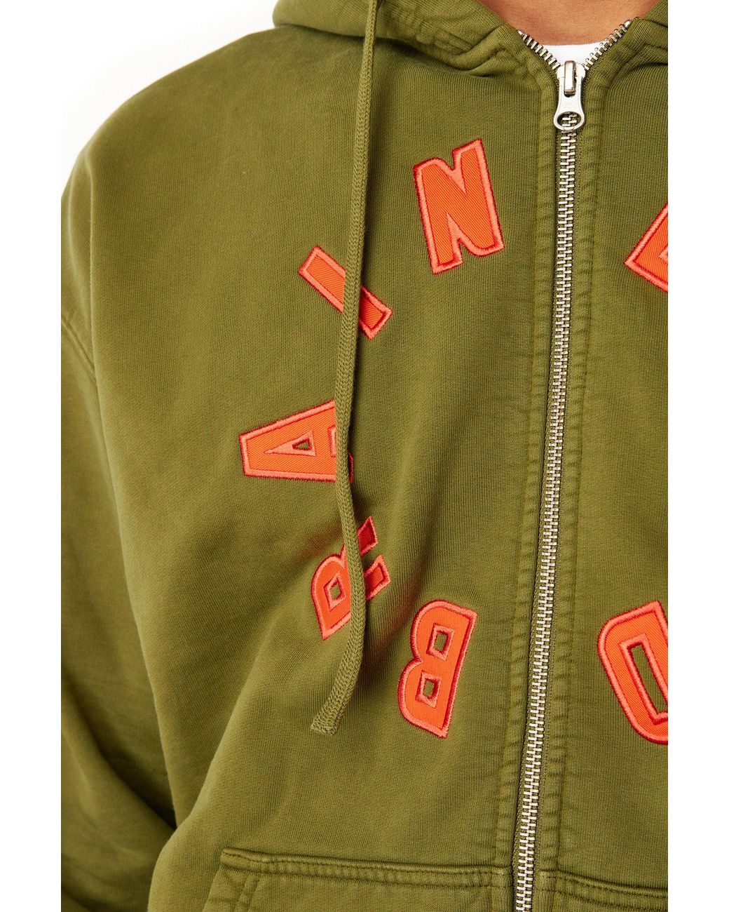Brain Dead Collegiate Zip Up Hoodie in Green for Men | Lyst