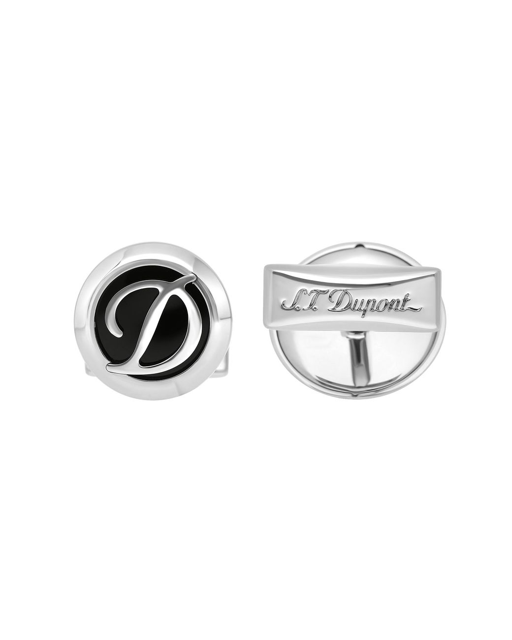 S T Dupont Metallic Cufflink Chrome for men