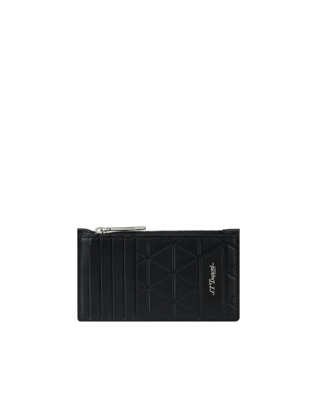 S T Dupont Black Firehead Card Holder for men