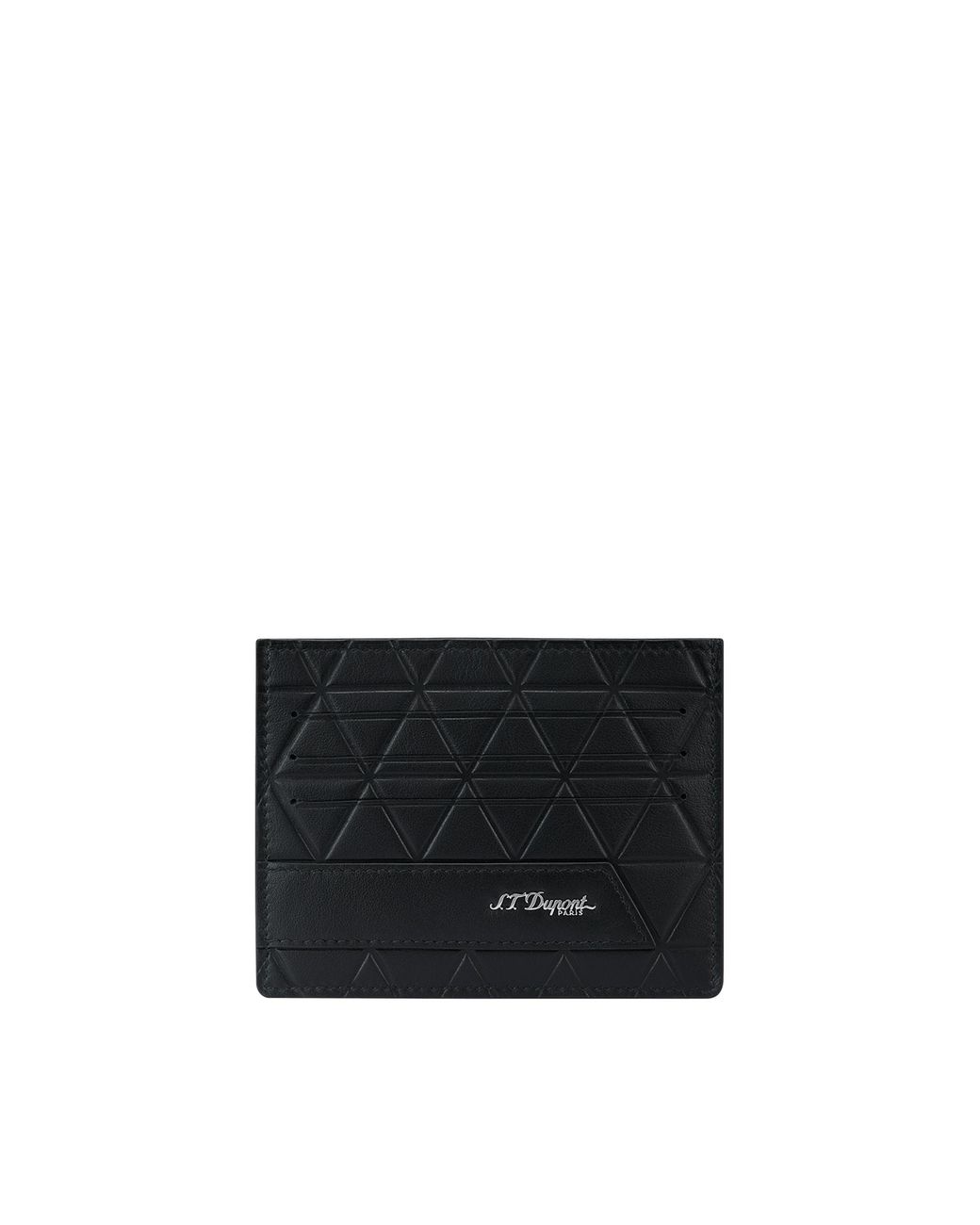 S T Dupont Black Firehead Card Holder for men