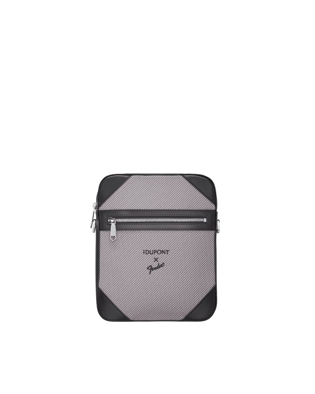 S T Dupont Gray Crossbody Leather And Canvas for men
