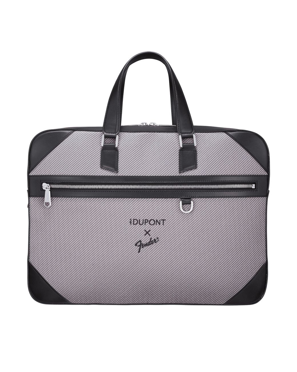 S T Dupont Black Document Holder Leather And Canvas for men