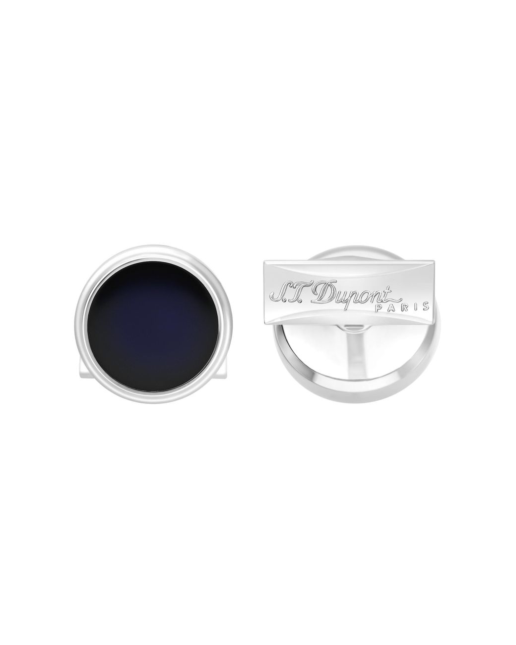 S T Dupont Blue Cufflink Chrome for men